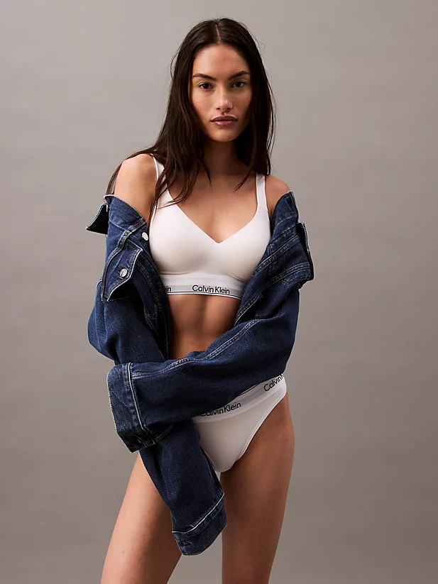 白色提升文胸 - Icon 女士棉質(zhì)莫代爾 Calvin Klein